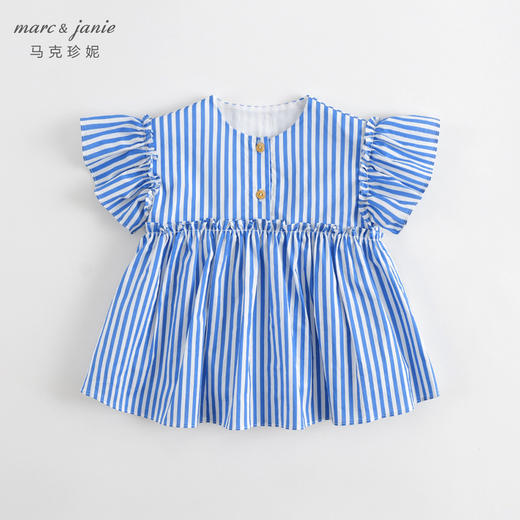 马克珍妮夏装新款 女童满印花边袖纯棉小衫230006 商品图3