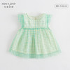 马克珍妮新款夏装 女童清新绿格花边袖网纱小衫230983 商品缩略图0