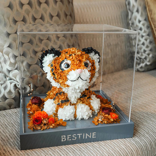 VBEINGS花语  永生花小老虎 玫瑰礼盒送女友生日礼物摆件情人节礼物 商品图5