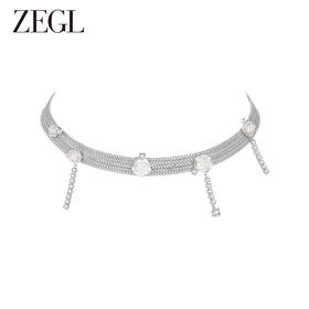 ZEGL设计师冰透玫瑰系列金属多层花朵耳环女小众耳钉设计感耳饰品