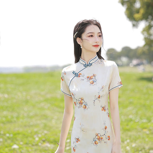 复古中长款修身，休闲日常旗袍XL-23159 商品图3
