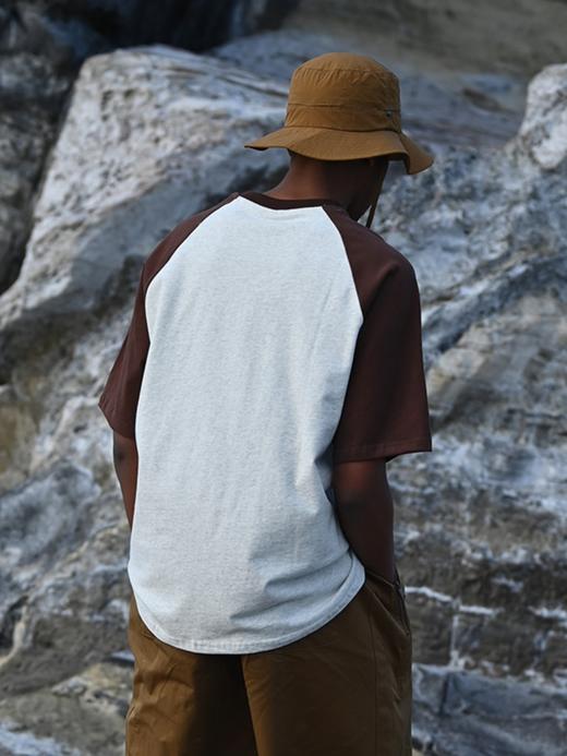 Forn3/N372/撞色拼接字母印花圆领T恤 商品图1