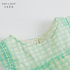 马克珍妮新款夏装 女童清新绿格花边袖网纱小衫230983 商品缩略图2