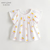 马克珍妮夏装新款 女童花边袖透气防蚊小衫 儿童短袖衬衫230560 商品缩略图1