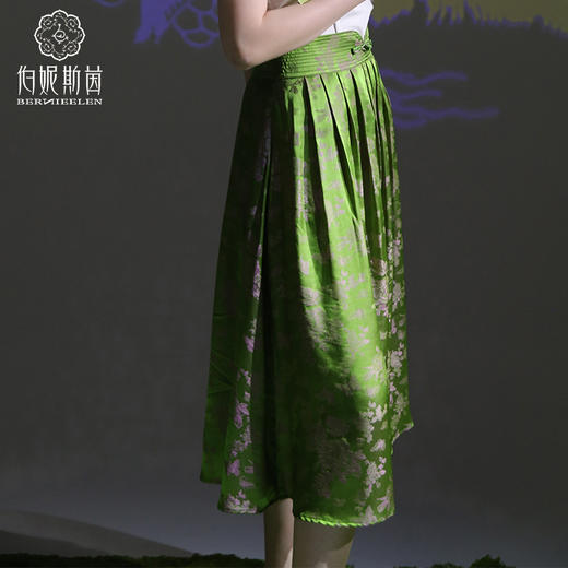 千年情话—梁祝草桥结拜青璨色牡丹提花纹半裙 2B40010 商品图1