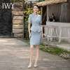 IWY/夏季新款蓝色西装套装女时尚休闲收腰半裙职业装美容院工作服CS1825 商品缩略图0