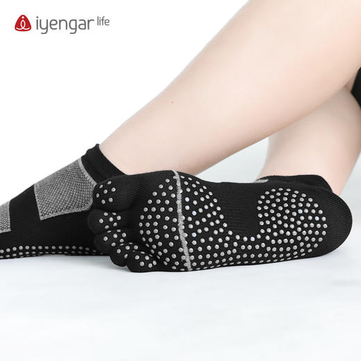 F1055男装五趾袜 男瑜伽袜 黑色瑜伽袜子 商品图2