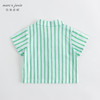马克珍妮夏装新款 男童绿色条纹透气棉麻短袖衬衫230900 商品缩略图2