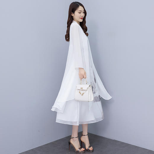 国风复古长款吊带，宽松大码两件套外搭开衫HR-WX23159 商品图3
