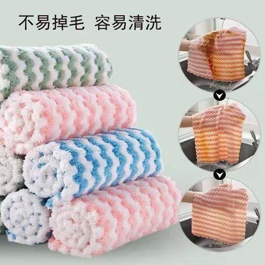 【超值10条装！厨房洗碗布吸水百洁布】抹布不沾油不掉毛巾去污加厚擦桌擦碗清洁布 水波纹抹布22*22粉丝专属特价清仓 商品图1