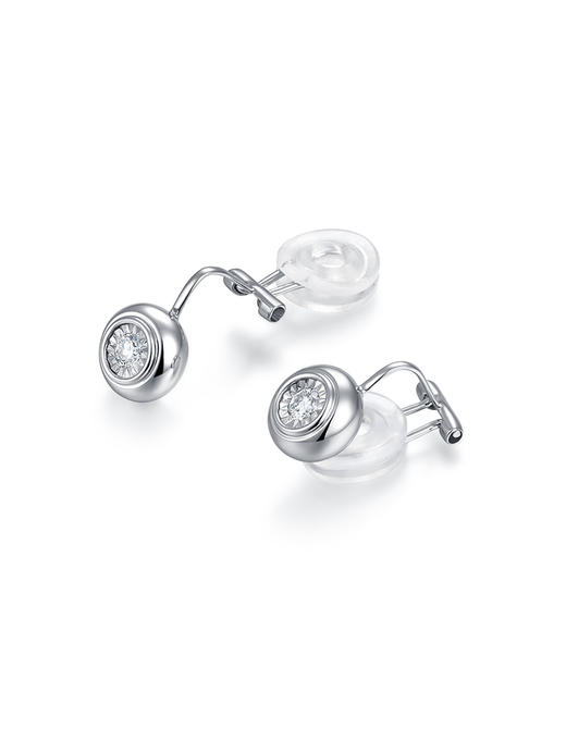 【天猫同款】悦甄 18k金钻石耳夹 圆漾K白 商品图4