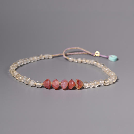 西亚高古飞碟红玛瑙+白水晶项链 商品图1