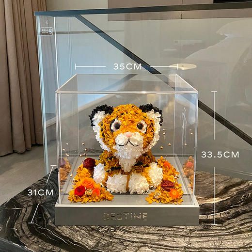 VBEINGS花语  永生花小老虎 玫瑰礼盒送女友生日礼物摆件情人节礼物 商品图7