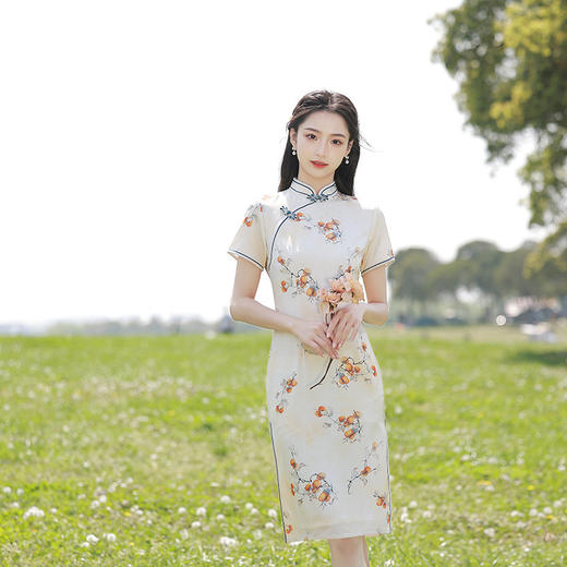 复古中长款修身，休闲日常旗袍XL-23159 商品图0