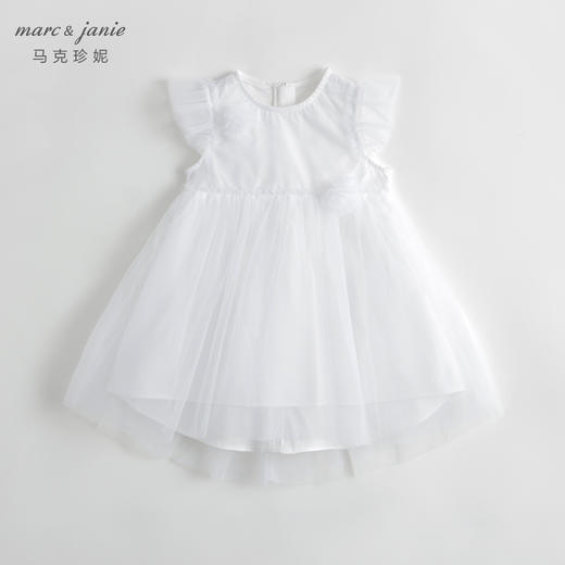 马克珍妮新款夏装女童花边袖网纱连衣裙 儿童公主裙231059 商品图1