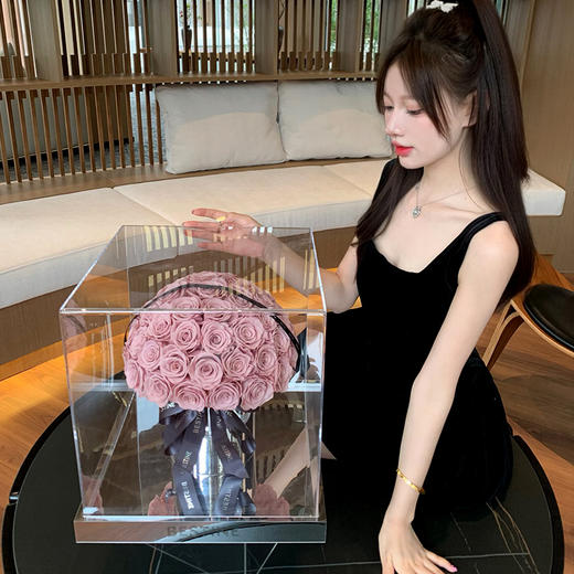 VBEINGS花语 永生花 超大抱抱桶花球 永生花玫瑰花花束礼盒送女生日礼物摆件 商品图3
