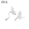 ZEGL设计师冰透玫瑰系列凡尔赛花朵耳环女人造珍珠树脂耳夹耳饰品 商品缩略图0