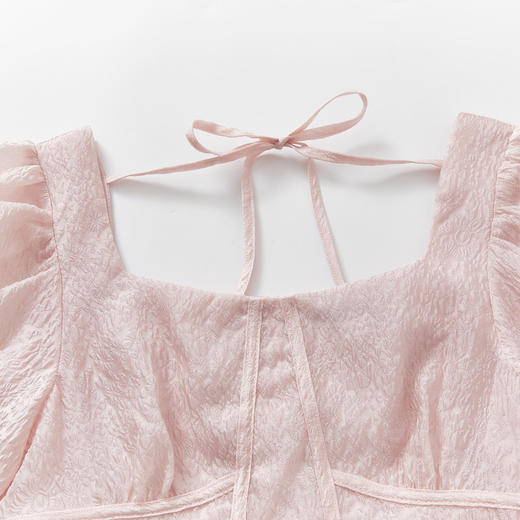 西遇法式连衣裙女新款方领收腰中长款茶歇温柔系公主裙D0030293 商品图5