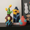 【家居饰品】-复古风创意彩绘陶瓷花瓶摆件（不含花） 商品缩略图1