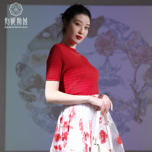 千年情话—梁祝草桥结拜漆黑色薄款针织T恤2E50001   漆黑 商品图6