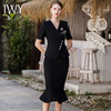 IWY/高端设计款西装套装女黑色修身显瘦夏季短袖半裙女两件套职业装女CS1783 商品缩略图2