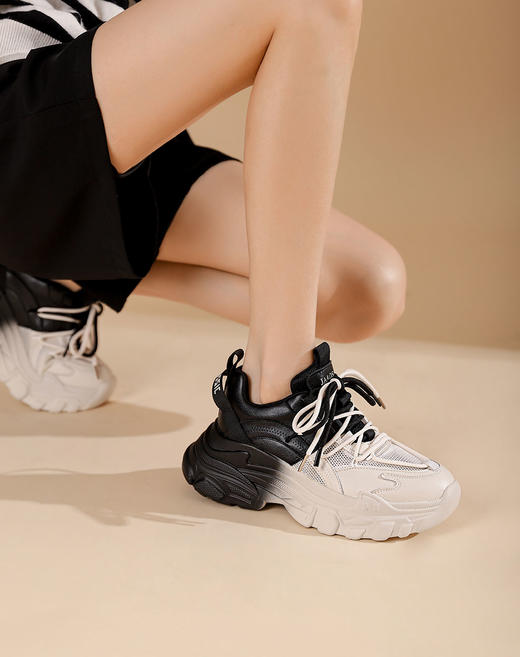 西村名物2022年夏新款活力网面老爹鞋渐变色休闲鞋女T22AM10971 商品图11