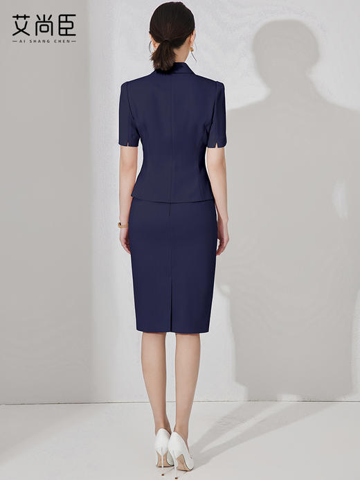 艾尚臣夏季新款职业装西服套装女收腰时尚修身短袖工装销售经理薄 商品图3