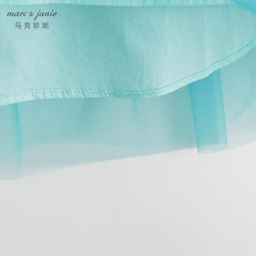 马克珍妮新款夏装女童花边袖网纱连衣裙 儿童公主裙231059 商品图4