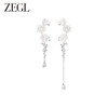 ZEGL设计师冰透玫瑰系列不对称花朵耳环女水滴耳钉夏天季银针耳饰 商品缩略图0