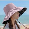 夏季遮阳帽女黑胶新款，百搭全顶遮脸渔夫帽出游太阳帽XYD-黑胶渔夫 商品缩略图0