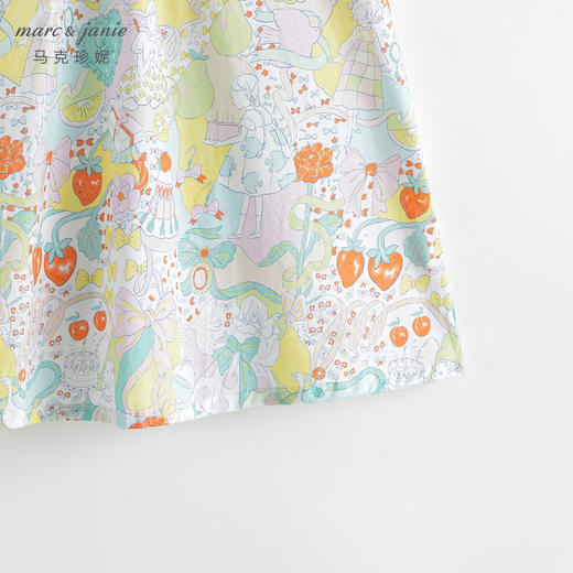 马克珍妮新款夏装 女童甜蜜派对图案纯棉连衣裙230751 商品图4