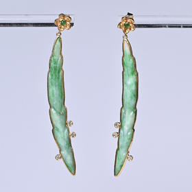 清代翡翠“一帆风顺”耳环