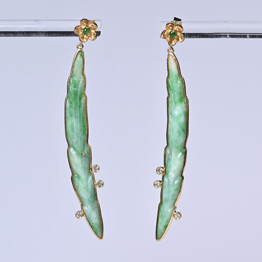 清代翡翠“一帆风顺”耳环 商品图0