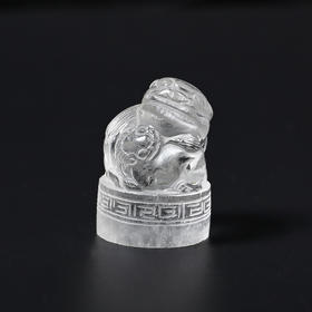 清代子母狮“太师少师”水晶印章