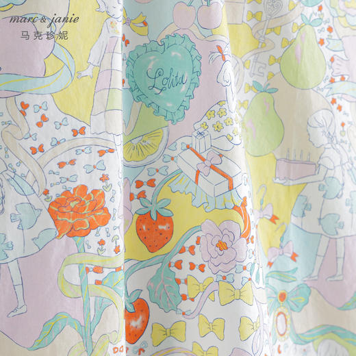 马克珍妮新款夏装 女童甜蜜派对图案纯棉连衣裙230751 商品图3