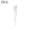ZEGL设计师冰透玫瑰系列四芒星流苏耳夹女无耳洞耳骨夹仿珍珠耳环 商品缩略图1