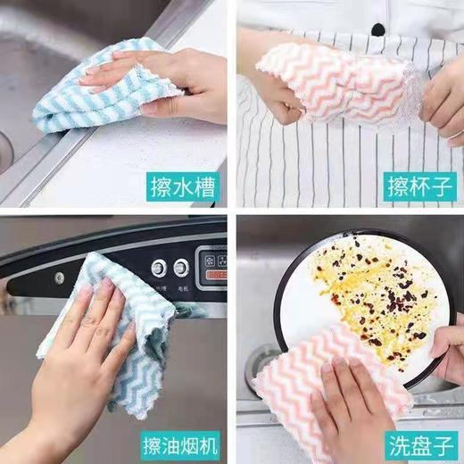 【超值10条装！厨房洗碗布吸水百洁布】抹布不沾油不掉毛巾去污加厚擦桌擦碗清洁布 水波纹抹布22*22粉丝专属特价清仓 商品图2