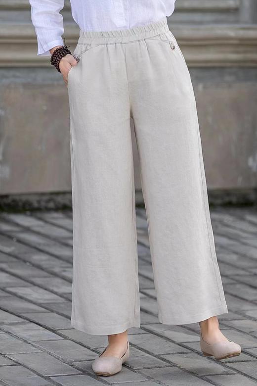 女麻阔腿裤88126 商品图1