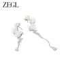ZEGL设计师冰透玫瑰系列不对称花朵耳环女水滴耳钉夏天季银针耳饰 商品缩略图1