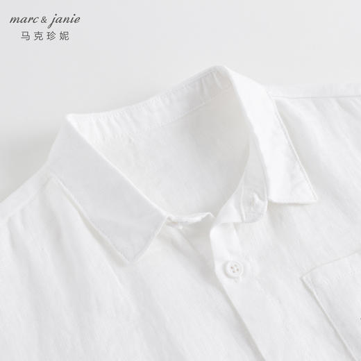 马克珍妮新款夏装 男童100%天然亚麻透气衬衫230896 商品图3