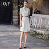 IWY/正式场合职业连衣裙女气质高端米色西装裙工作服收腰显瘦西服套裙Q952+D0053 商品缩略图0