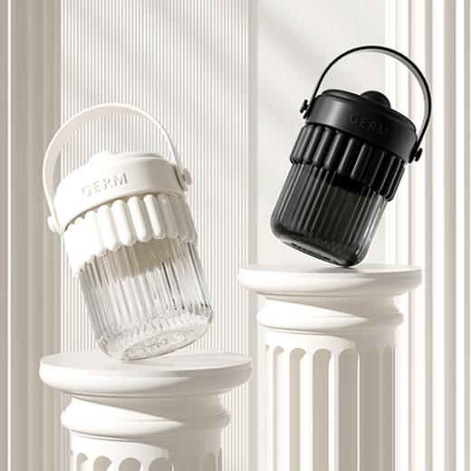 【清仓特惠3折】格沵（germ）水杯高颜值吸管啵啵杯女士Tritan耐高温车载便携罗马纹塑料杯子 商品图0