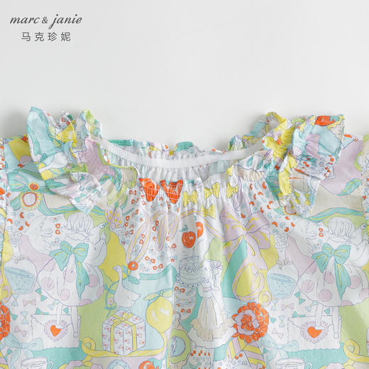 马克珍妮新款夏装 女童甜蜜派对图案纯棉连衣裙230751 商品图2