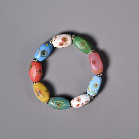 清代点彩琉璃珠手串