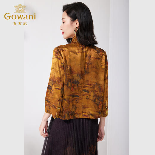 乔万尼真丝衬衫重磅30mm桑蚕丝立领上衣高级感ET2B275 商品图3