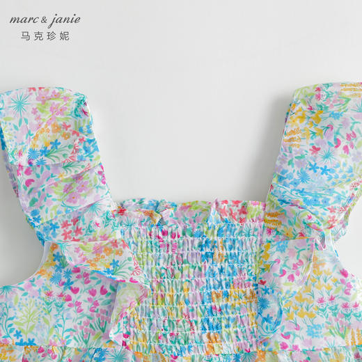 马克珍妮夏装新款裙子 女童田园风舒适棉真丝连衣裙230755 商品图2