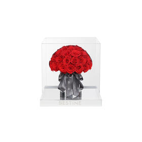 VBEINGS花语 永生花 超大抱抱桶花球 永生花玫瑰花花束礼盒送女生日礼物摆件