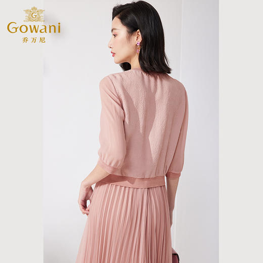 Gowani乔万尼真丝衬衫19mm桑蚕丝提花精致高级感上衣ET2C212102 商品图4
