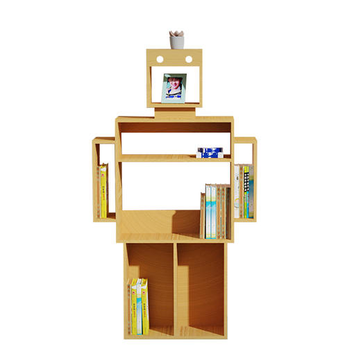 机器人置物架书架幼儿园阅读区创意机器人落地置物架学校展示书架 商品图4