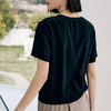 玳莎16姆米真丝双绉印花T恤女2023夏季新款休闲通勤设计感短袖圆领简约上衣  DB31108 商品缩略图2